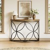 Tribesigns 43.3"Industrial Sofa Table, Narrow Console Table with Floral Design,for Living Room, Entryway, Hallway, Office, Brown & Black - 3 of 4