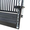 NAYSAYE Patio Swing Wooden Bench Swing with Armrests and Hanging Chains for Outdoor Porch Relaxation, Black, 28.15"*23.62"*25" - 4 of 4