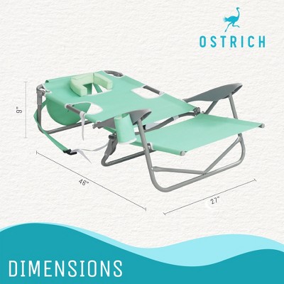 Teal Adjustable Aluminum Folding Beach Lounge Chair with Backpack Straps