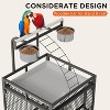 60'' Metal Bird Cages with Rolling Stands,Feed Bowls for Parakeets,Conures,Parrot Cage for Medium Large Parrot Cage with Slide-Out Tray Seed Guard - 4 of 4