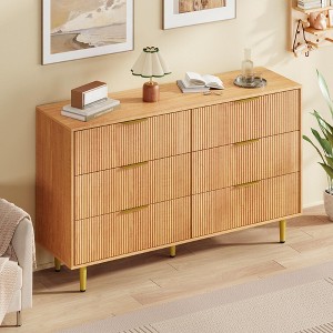 6/5/3 Drawer Dresser for Bedroom,  Wood Chest of Drawers, Fluted Dresser - 1 of 4