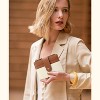 FATMOON Slim RFID Women's Wallet – Vegan Leather Card Holder with Zipper Pocket, Compact for Travel Going Out Shopping(Beige and Brown) - 2 of 4