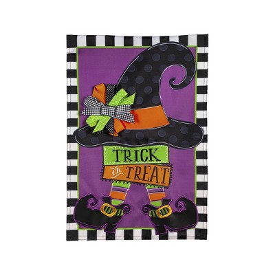 Trick Or Treat Witch Garden Applique Flag : Target