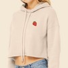Dalix Strawberry Embroidered Fleece Cropped Hoodie Cold Fall Winter Women - 4 of 4