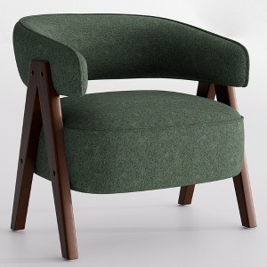 YOUNIKE Modern Accent Arm Chair Fabric Living Room Chairs Comfy Lounge Sofa Reading Chair 27.56" W x 23.62" D x 27.95" H with Wood V-Leg - 1 of 4