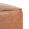 PAGED 30 Inch PU Leather Ottoman, Modern Square Vanity Chair Footrest Ottoman with High-density Foam Padding for Living Room, Bedroom - 4 of 4