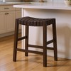 HomeRoots 26" Brown Faux Leather and Solid Wood Backless Counter Height Bar Chair - 2 of 4