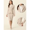 INSPIRE CHIC Women's Business Long Sleeve Notched Lapel Peplum Blazer Pencil Skirt Suit Set 2 Pcs - 2 of 4