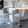 Lyngins Modern 2-Piece Adjustable Height Counter Height Bar Stool, Velvet Swivel Counter Stools, Upholstered Bar Stools with Black Base for Kitchen - 3 of 4