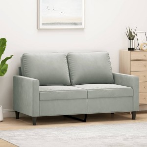 vidaXL 2-Seater Sofa Light Gray 47.2 in. Velvet - 1 of 4