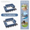 ALAULM 14 Pieces Metal Patio Furniture Set Modern Metal Outdoor Conversation Sets, Patio Sectional Sofa w/5 Inch Cushion and Coffee Table, Navy Blue - 4 of 4