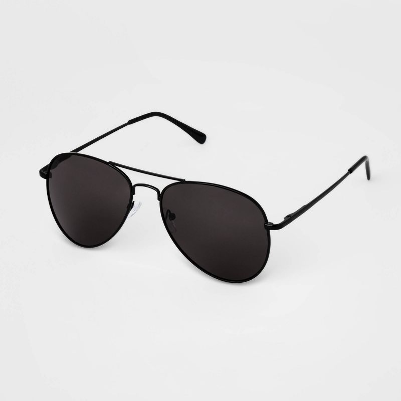 Men&#39;s Aviator Metal Sunglasses - Goodfellow &#38; Co&#8482; Black, 2 of 3