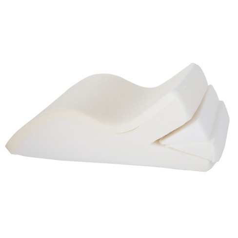 White Knee Wedge Leg Pillow w/ Cover - Therapeutic Support Cushion