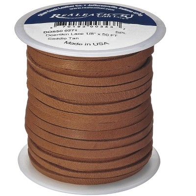 Realeather(r) Crafts Deerskin Lace 1/8x50' Spool-saddle Tan : Target