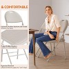 Folding Chairs 2 Pack. Metal Chair with Cushion, Non-Slip Feet Pads, Linen Party Chairs for Indoors and Outdoors Meeting and Dining Room - 4 of 4