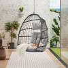 Patio Swing Egg Chair,PE Rattan Hanging Basket Chair With Cushion,Hammock Chair With Metal Chain -The Pop Home - 2 of 4