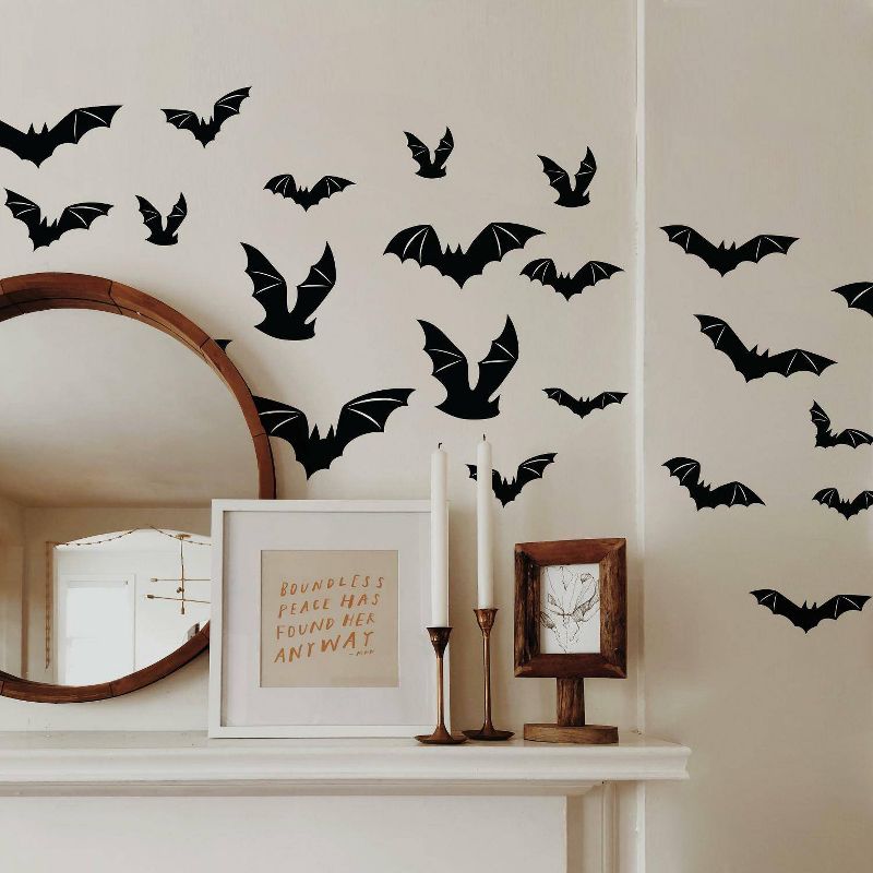 Halloween Bats Peel and Stick Wall Decal Black - RoomMates, 4 of 8