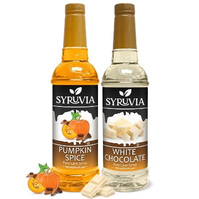 Syruvia Variety Pack - Pumpkin Spice & White Chocolate Syrup 25.4 Fl oz (2-Pack)