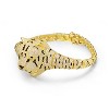 Guili 14K Yellow Gold Plated Sterling Silver Leopard Bangle Bracelet with Cubic Zirconia, Stunning Design for a Unique, Elegant Touch - 2 of 3