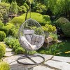 Outdoor Patio PE Rattan Hanging Basket Chair,Metal Hanging Egg Chair with Cushion,Garden Balcony Hammock Swing Chair without Stand-Coolbibila - 2 of 4