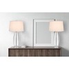 Cal Lighting Raisio 150W 3 Way Glass Table lamp with Metal Base and Taper Drum Fabric Shade. Priced and Sold a Pairs. - 4 of 4