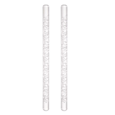 Unique Bargains Acrylic Embossed Non-Stick Round Head Baking Rolling Pins 2 Pcs