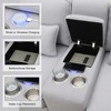 YOOCOZZ Modern Linen Sectional Sofa with Storage Console, Cup Holders, USB Charging, Side Pockets - 4 of 4