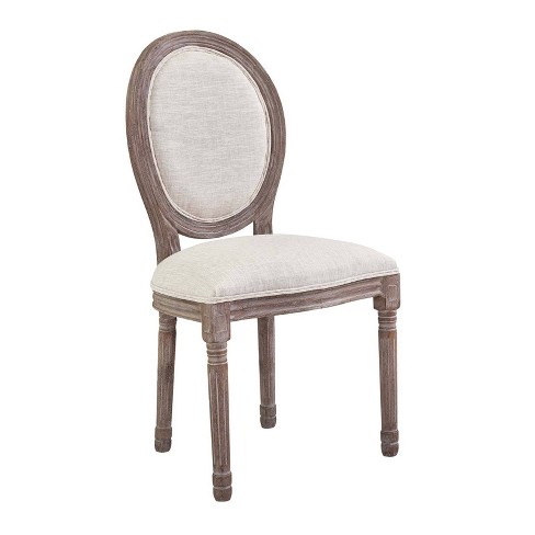 Vintage french round cane online back fabric side chair