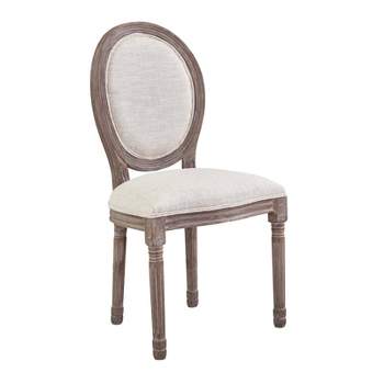 Emanate Vintage French Upholstered Fabric Dining Side Chair Beige - Modway