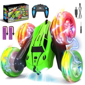 Skirfy Remote Control Car, 4WD RC Stunt Car with Headlights and Wheel Lights, Off-Road Car Toy, Gift for Boys and Girls - 1 of 4
