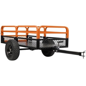 750/1500 LB Heavy Duty Steel Dump Cart with 16¡± All-Terrain Tires & Foot Pedal Dump, 15 Cu Ft Utility Trailer for ATV, Lawn Tractor and Yard Work - 1 of 4