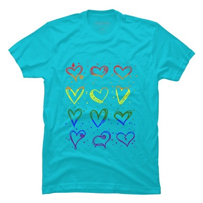 Adult Design By Humans Rainbow Pride Hearts By Classmates T-Shirt