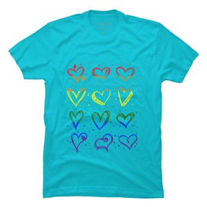Adult Design By Humans Rainbow Pride Hearts By Classmates T-Shirt - 1 of 2