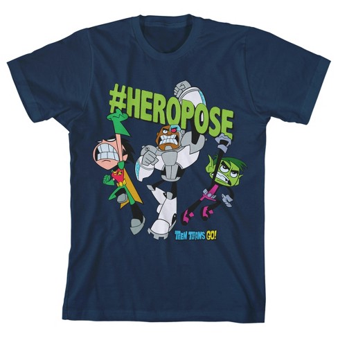 Teen Titans Go #HeroPose Youth Navy Blue Graphic Tee - image 1 of 3