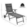 Costway  Patio Reclining Chaise Lounge Padded Chair Aluminum Adjust Neck Pillow - 3 of 4