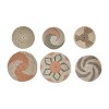 Set of 6 Seagrass Plate Handmade Patterned Basket Wall Decors Orange - Olivia & May - 3 of 4