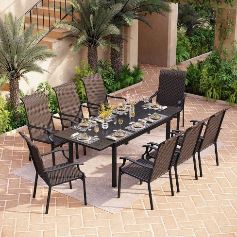 Rattan extending dining discount table