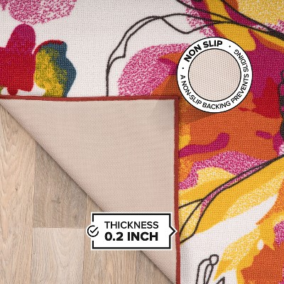 Floral Elegance Multi-Color Synthetic Tufted Area Rug - 3'3"x5'