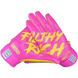 Battle Sports Adult Filthy Rich Football Receiver Gloves - Lemonade - 1 of 2