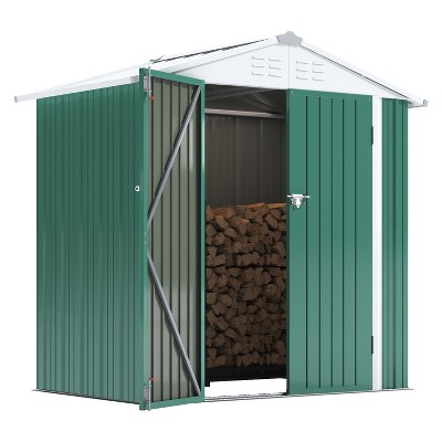 LACOO 6' x 4' Peak-Roof Patio Metal Shed