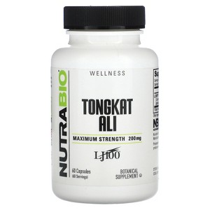 NutraBio Tongkat Ali, Maximum Strength, 200 mg, 60 Capsules - 1 of 2