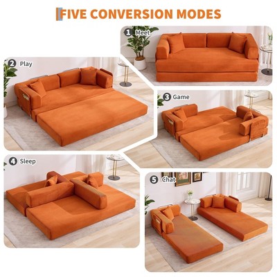 Five conversion modes for sofa bed: meet, play, game, sleep, chat