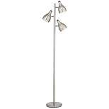 360 Lighting Modern Floor Lamp 3-Light Tree 64" Tall Brushed Steel Adjustable Shades for Living Room Reading Bedroom Office