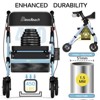 SEVOBAL Foldable Rollator Walkers with Seat for Seniors, Lightweight Foldable All Terrain Rolling Walker with seat, Blue, 21.8"*27.6"*41.1" - 2 of 4