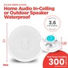 Pyle 6.5 Inch 300W Dual Channel 8 Ohm Home Audio In Ceiling Marine Grade Waterproof Speaker with 60Hz to 22kHz Frequency Response (2 Pack) - 3 of 4