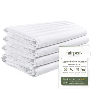 Fairpeak Pillow Protectors, Queen (20x30), 4 Pack, Zippered, Hotel-Quality, Breathable, Machine Washable - 1 of 4