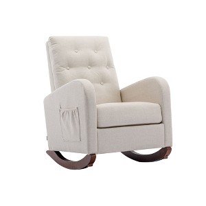 NicBex Polyester Glider Rocking Chair,Upholstered Nursery Rocking Chairs with High Backrest,Modern Comfy Rocking Chair,Nursing Chair for Bedroom - 1 of 4