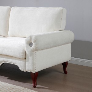 2-Piece Velvet Chesterfield Sofa Set with Roll Arms and Button Tufting, 5-Seat Convertible Luxury Couch for Living Room - 1 of 4