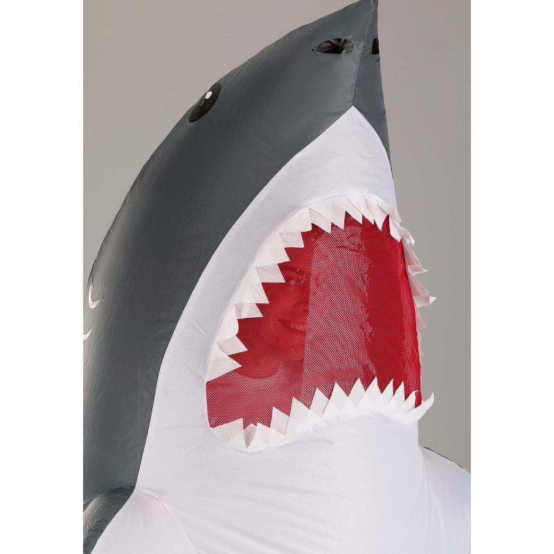 HalloweenCostumes.com One Size Fits Most   Inflatable Shark Costume for Adults, White/Gray, 5 of 8
