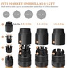 Pellebant Outdoor Umbrella Base with Lockable Casters Heavy-Duty 40lbs Umbrella Stand Fits 36/38/48mm Poles（Brown) - 3 of 4